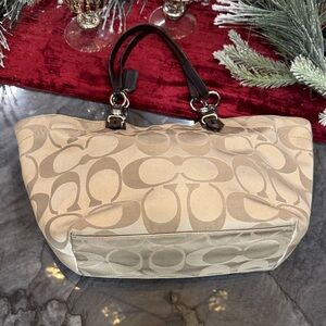 Coach Beige Signature Shoulder Bag